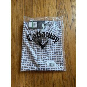 Callaway Shirt Mens Large Bright White CGKSG043 Golf Polo Sandwich Opti-Dri